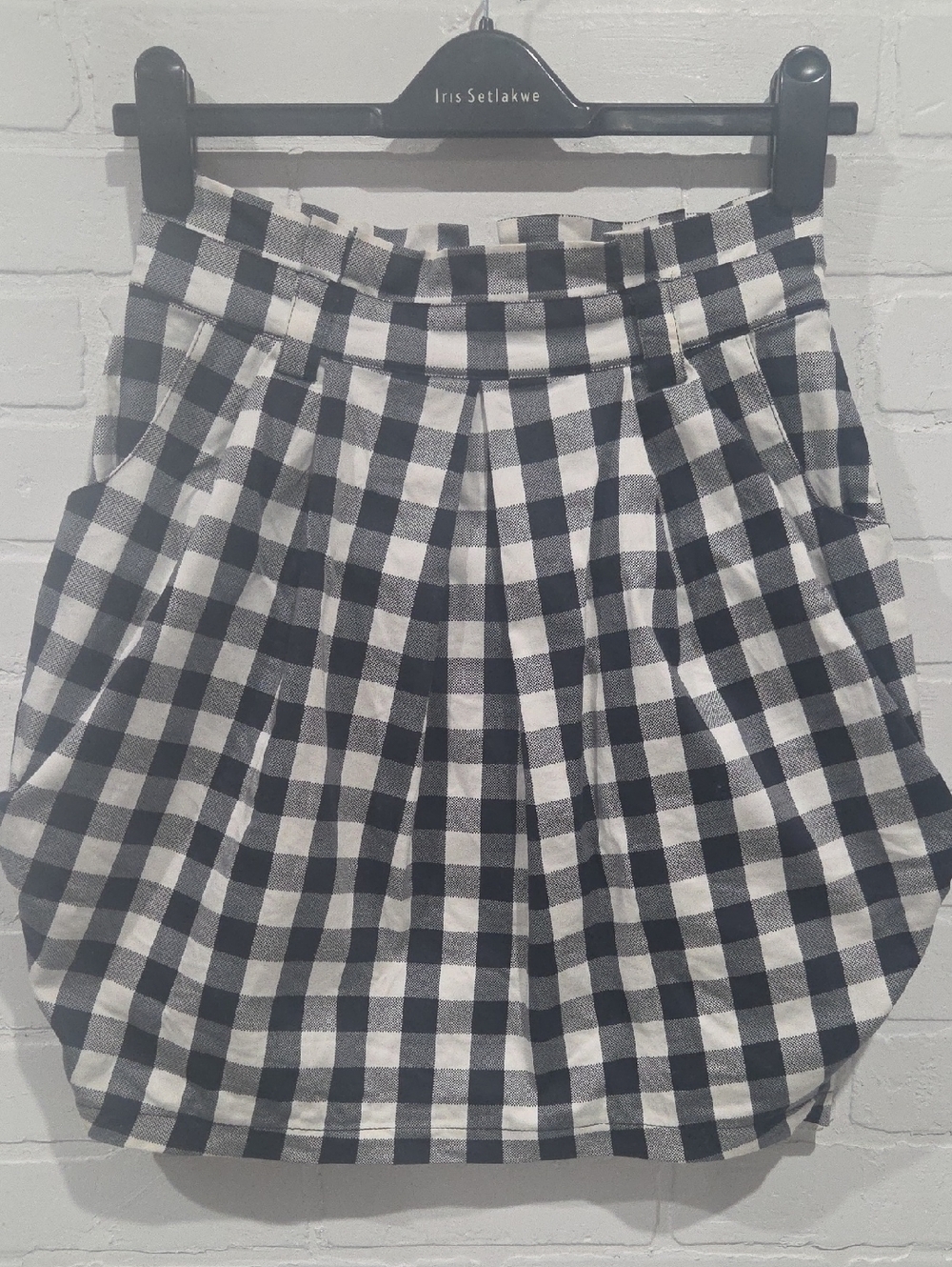 Black and White Gingham Mini Skirt